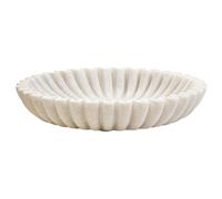 Fifty Five South Decorative Bowl Savio Fluted Marble White Large