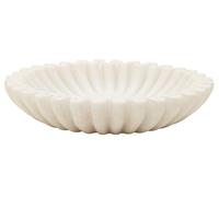 Fifty Five South Decorative Bowl Savio Fluted Marble White Small