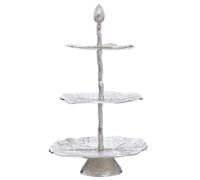 Fifty Five South Salma Three Tier Lotus Leaf Silver Cake Stand