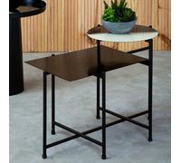 Fifty Five South Side Table Rasmus 2 Tier Metal Ombre Black/White