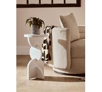 Fifty Five South Side Table Walsa Abstract Solid Mango Wood Whitewash