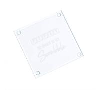 "Fifty Is Only 14 In Scrabble" Engraved Glass Coaster - Funny 50th Birthday Gift For Men or Women