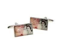 Fifty Pound Sterling Bank Note Money Image Design Cufflinks Presented in a Gift Bag