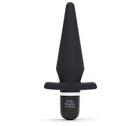 Fifty Shades of Grey Delicious Fullness Vibrating Butt Plug - 4 Inch Silicone Anal Plug - 7 Vibration Modes & 3 Speeds - Waterproof - Black