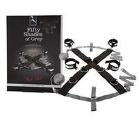 Fifty Shades of Grey Keep Still Restraint Kit Bondage for Men & Women Black | 80 Inch, Over The Bed Cross Restraint Set, Faux Fur Lined Detachable Cuffs, Includes Blindfold & Door Hanger