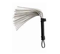 Fifty Shades of Grey Please Sir Metallic Faux Leather Flogger, Black/Silver | FSOG Flogger for Beginners, Spanking Tool, Sensory Bondage Play, Easy-Grip Handle, Pair with Blindfold & Handcuffs
