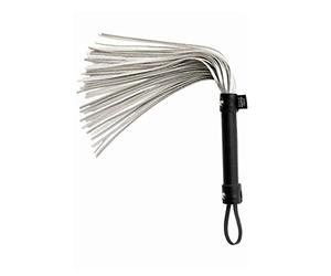 Fifty Shades of Grey Please Sir Metallic Faux Leather Flogger, Black/Silver | FSOG Flogger for Beginners, Spanking Tool, Sensory Bondage Play, Easy-Grip Handle, Pair with Blindfold & Handcuffs