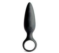 Fifty Shades of Grey Something Forbidden Butt Plug for Men & Women, Black | Waterproof, Silicone, Anal, 3.5 Inch Anal Plug with Finger Loop, Adult Sex Toy for Couples