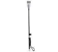 Fifty Shades of Grey Sweet Sting Riding Crop - 24 Inch Leather Riding Crop for Spanking - Soft Rubber Handle & Braided Stem - Black/Silver