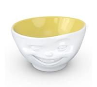 Fiftyeight Bowl Wink Inside Saffron 500 ml - Cereal Bowl - Soup Bowl - Bowl with Face in Gift Box