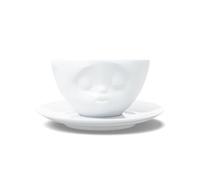 FiftyEight Coffee Cup With Saucer Kissing Design White