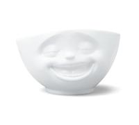 FIFTYEIGHT PRODUCTS 1000 ml 5 x 7.5 x 8-inch Smiley Face Porcelain Bowl, White