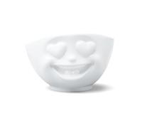 FIFTYEIGHT PRODUCTS Bowl "Herzlich" (Porcelain, 500 ml, Exterior: White, Inner: Ruby, Made in Germany)