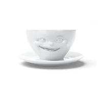 FIFTYEIGHT PRODUCTS Coffee cup with divider "winking" (porcelain, 200 ml, white, made in Germany)