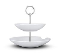 FIFTYEIGHT PRODUCTS Cups/Cake Stand 2-Tier Food Temple (Porcelain, 18-24 cm, White, Made in Germany)