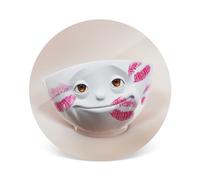 FIFTYEIGHT PRODUCTS "Kissed" Trivet (Resopal, 19 cm, 2 mm Thick, White with Red, 100% Made in Germany)