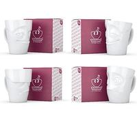FIFTYEIGHT PRODUCTS Set of 4 Mugs | Grummelig | Messy | Funky | Mugs | White | Approx. 350 ml