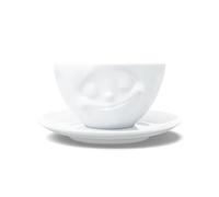 FiftyEight TV Coffee Cup/Milk Mug with Saucer Large Happy Design