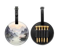 fig. Enchanting Scenery Black Golf tee Storage Bag, Multifunctional Golf tee Storage Bag for Men, Durable PU Material