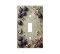 Fig Kitchen Single Light Switch Cover Plate, Rustic Natural Vine Leaf Fall Green Plastic Standard Size Toggle Light Switch Cover for Home Living Room New Apartment Decor (Single)