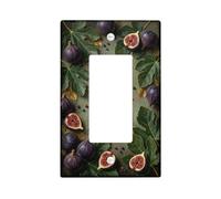 Fig Kitchen Single Rocker Light Switch Cover, Rustic Natural Leaf Vine Fall Green Plastic Standard Size Decorative Wall Plates for New Apartment Home Bedroom Office Decor