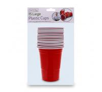 Fig & Olive Plastic Cups Set of 15-12oz Red Party Cups - Disposable Drinkware for BBQs, Picnics, Birthdays, Garden Gatherings & Outdoor Events
