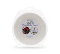 Fig & Olive Round Cake Cases Pack of 20-2Lb Greaseproof Paper Liners in White - Disposable Baking Moulds for Victoria Sponges, Fruit Cakes, Bakes & Pastries