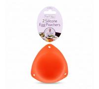Fig & Olive Silicone Egg Poachers Set of 2 - Flexible Food Grade Poaching Cups in Orange - Non Stick Egg Cooker for Boiling, Microwave & Breakfast Cooking