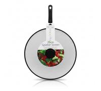 Fig & Olive Splatter Screen - 28cm Fine Mesh Splatter Guard with Plastic Handle - Stainless Steel Pan Cover for Frying, Cooking, Sizzling & Bacon
