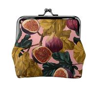 Fig Printed Microfiber Leather Kiss Lock Mini Wallet, Compact, Wearable and Easy to Carry.