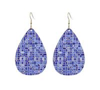 Fig Tile Printed Droplet Shaped Acrylic Personalized Earrings, Suitable For Wearing In Various Occasions