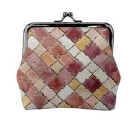 Fig Tile Printed Microfiber Leather Kiss Lock Mini Wallet, Compact, Wearable and Easy to Carry.