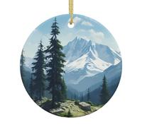 fig. tomb Patterned ceramic Christmas ornaments - round. Suitable for Christmas trees, holiday parties, and home décor