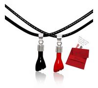 Figa Hand Necklace - Set of 2 Lucky Charms and Protection Black Hand for the Evil Eye Protective Necklace Figa Black Hand Amulet - For Couples Gift