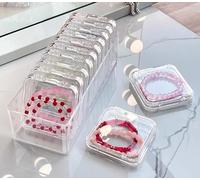 Figarge Acrylic Jewellery Box 12 Pieces Jewellery Storage Small Portable for Earrings, Rings, Bracelets, Necklaces, Artificial Nails, Small Items, Jewellery Box, Travel