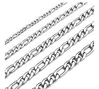 Figaro Chain Necklace Stainless Steel Real Gold Plated Chains for Men Women Jewelry Gift for Men Women, 20 inches, Stainless Steel, No Gemstone