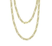 Figaro Chain Sterling Silver, 925 Sterling Silver Polished Figaro Chain Necklace for Women, Length 40/45/50/55/60cm