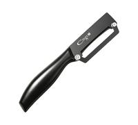 FIGCY 1 Pcs Black Titanium Coated Steel Vegetable Peeler, 3CR13 Stainless Steel Kitchen Fruit Peeler with Non-Slip Handle for Apple Potato Carrot