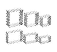 FIGCY 6 Pcs Stainless Steel Cookie Cutter Set, Rectangular and Square Biscuit Cutters, Wavy Cut-Out Molds for Cookie Shapes, Spitzbuben, Cakes, Fondant, and Pastry