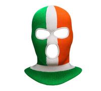 FIGCY Irish Balaclava for Men, Ireland Tri-Colour Knitted Face Mask, Stretch Fit Balaclava for St. Patrick’s Day, Skiing, and Winter, Tortoiseshell Kneecap Design, Ireland Gifts