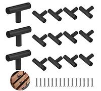 FIGFYOU 15 Pcs Black Cabinet Handles,T Bar Handle Stainless Steel Cabinet Knobs Single Hole Pulls Drawer Pulls Small Drawer Handles T Handles for Cupboard,Bathroom,Wardrobe,Drawer (50mm/2" Long)