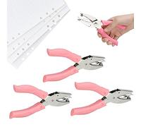 FIGFYOU 3 Pcs Handheld Hole Punch, Single Hole Punch Handheld Circle Puncher Single Metal Perforator with Soft Grip Handle for Paper Crafts Scrapbooking Card Gift Tags(dia 1.5mm, 3mm, 6mm)