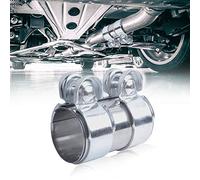 FIGFYOU Exhaust Clamp, 50mm/2 Inch Adjustable Exhaust Pipe Joiner/Connector Stainless Steel Exhaust Sleeve Connector with Bolts Fits Most Models