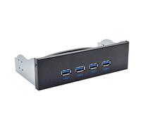 FIGGRITID Optical Drive Panel 4 Port USB3.2 10Gbps 4X USB3.2 GEN2 HUB 3.5 Inch and 5.25 Inch 19 A Port C Forward Back Connector