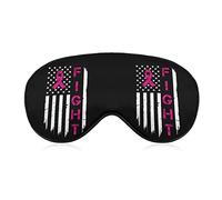 Fight Awareness Ribbon American Flag Sleep Mask Soft Blindfold Portable Eye Mask with Adjustable Strap for Men Women