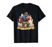 Fight Bear in America Colors and Cape for Man and Woman T-Shirt