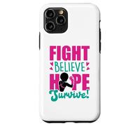 Fight Believe Hope Survive Breast Cancer Black Melanin Sista Case for iPhone 11 Pro