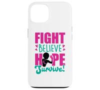 Fight Believe Hope Survive Breast Cancer Black Melanin Sista Case for iPhone 13