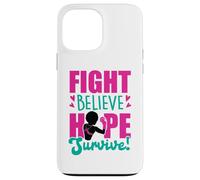 Fight Believe Hope Survive Breast Cancer Black Melanin Sista Case for iPhone 13 Pro Max