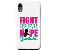 Fight Believe Hope Survive Breast Cancer Black Melanin Sista Case for iPhone XR